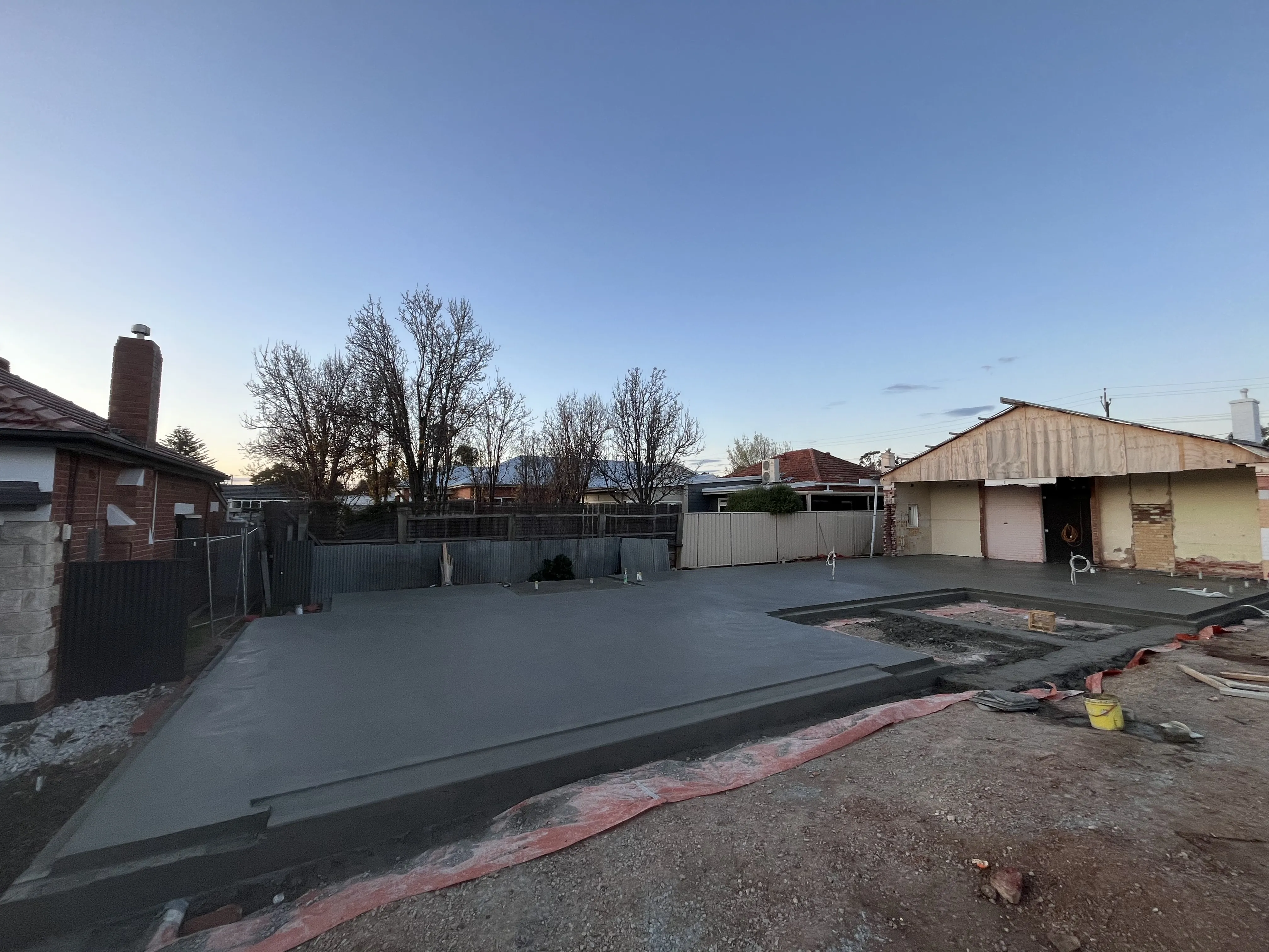 Concrete foundation/footing of a house