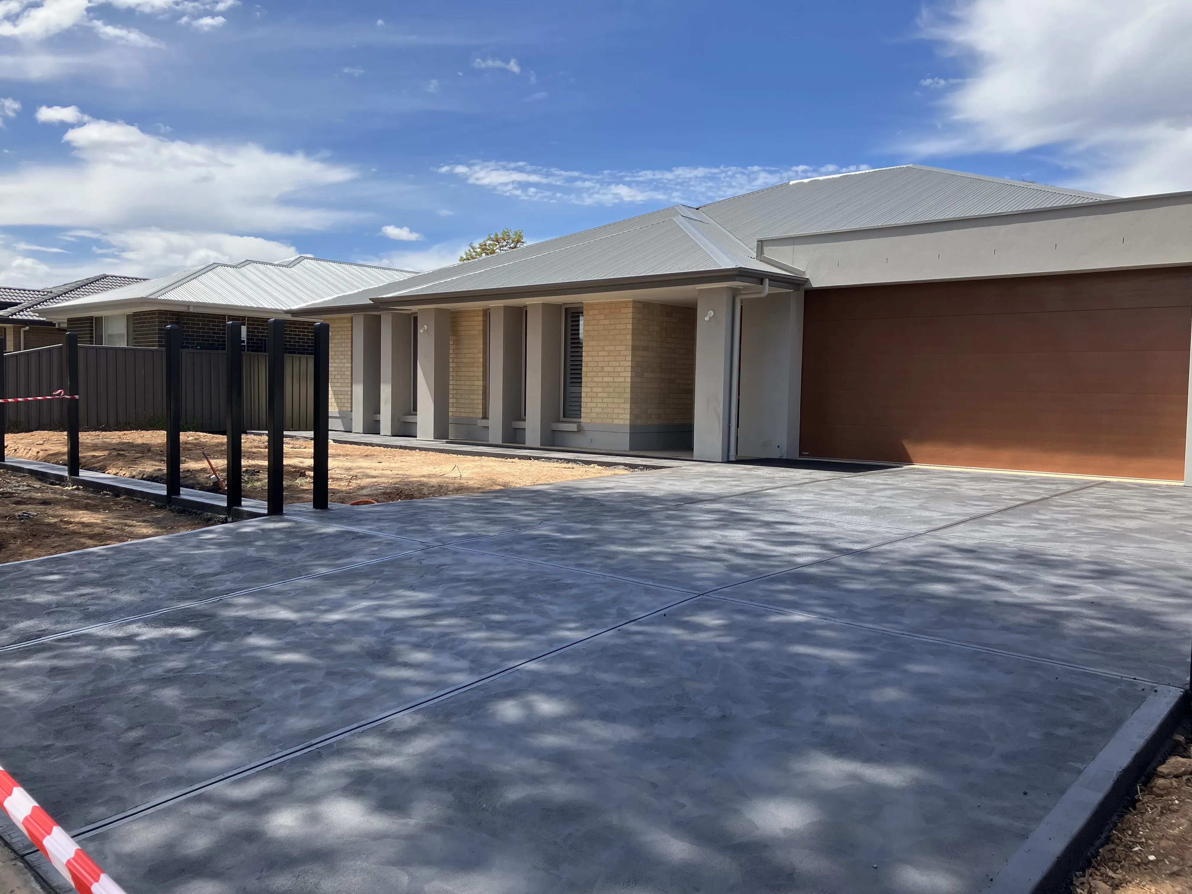 Plain concrete on a home driveway